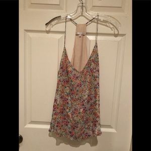 Lavender Brown spaghetti strap floral top.